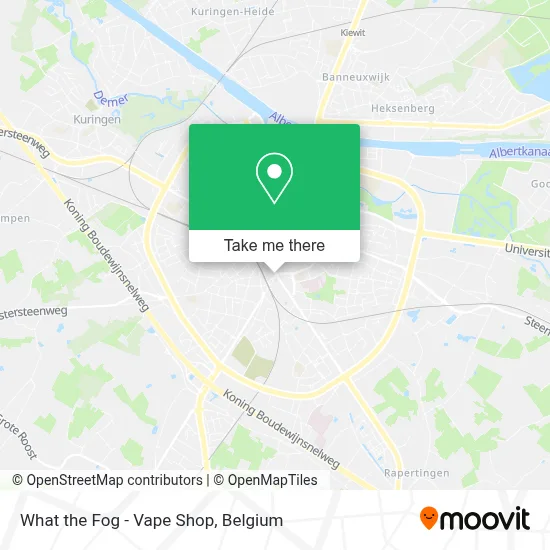 Comment aller  What the Fog - Vape Shop  Hasselt en bus ou train ?