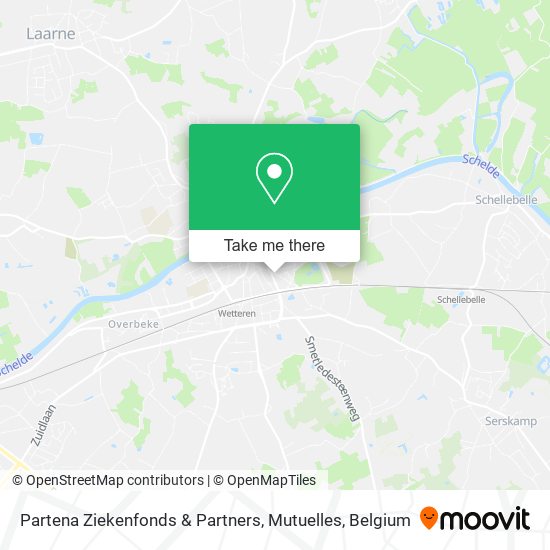 Partena Ziekenfonds & Partners, Mutuelles map