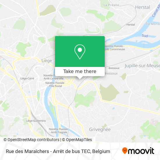 Rue des Maraîchers - Arrêt de bus TEC map