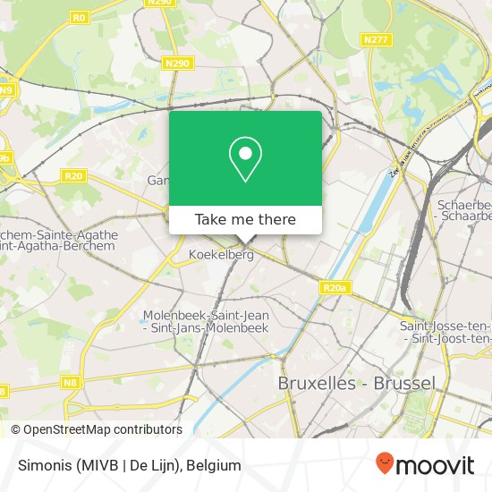 Simonis (MIVB | De Lijn) map