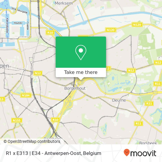 R1 x E313 | E34 - Antwerpen-Oost map