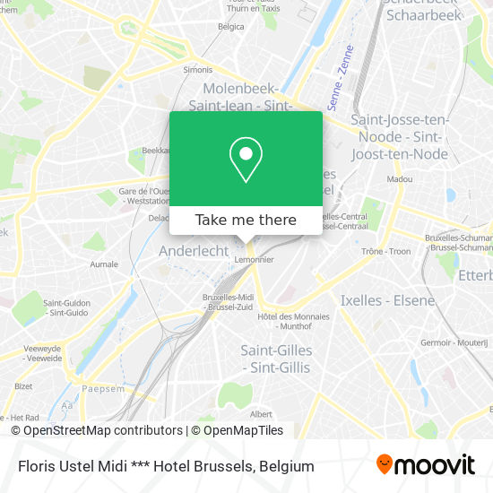 Floris Ustel Midi *** Hotel Brussels plan