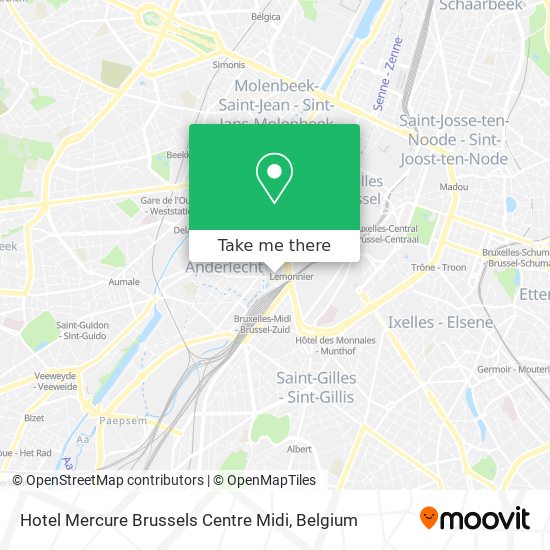 Hotel Mercure Brussels Centre Midi map