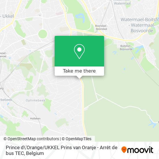 Prince d\'Orange / UKKEL Prins van Oranje - Arrêt de bus TEC map