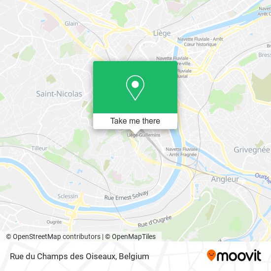 Rue du Champs des Oiseaux plan
