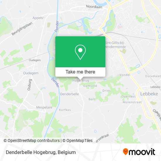 Denderbelle Hogebrug map