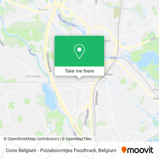 Cono Belgium - Pizzahoorntjes Foodtruck map