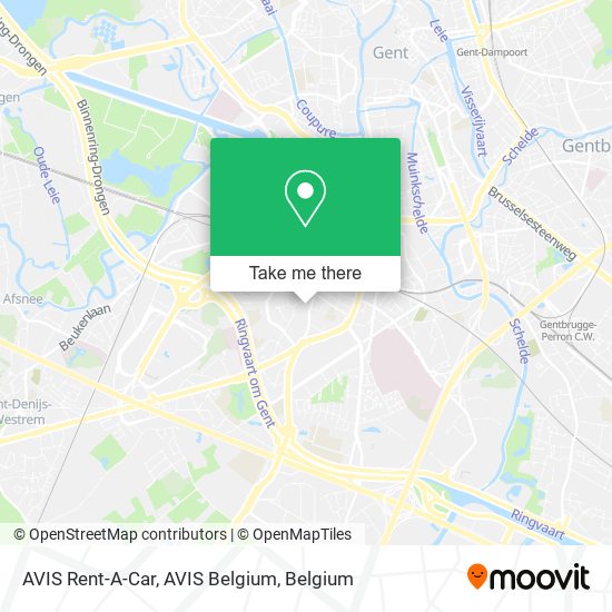 AVIS Rent-A-Car, AVIS Belgium map