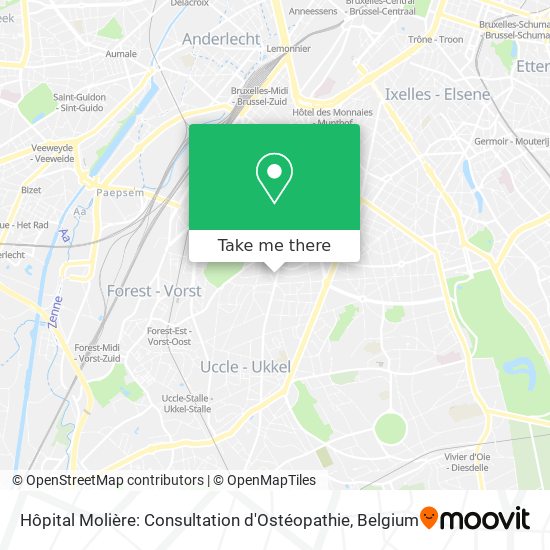 Hôpital Molière: Consultation d'Ostéopathie map