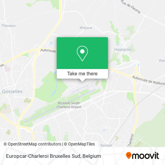 Europcar-Charleroi Bruxelles Sud plan