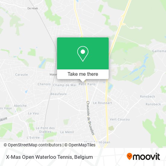 X-Mas Open Waterloo Tennis map