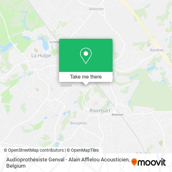 Audioprothésiste Genval - Alain Afflelou Acousticien map