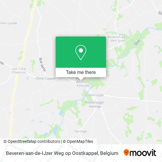 Beveren-aan-de-IJzer Weg op Oostkappel plan