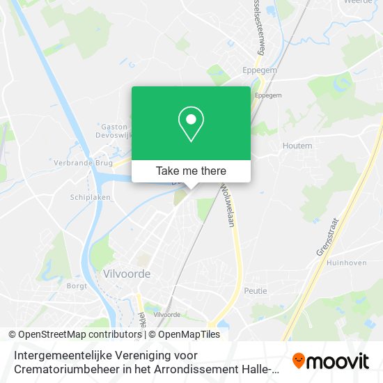 Intergemeentelijke Vereniging voor Crematoriumbeheer in het Arrondissement Halle-Vilvoorde Openb. i map