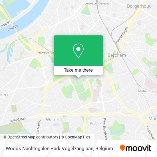 Woods Nachtegalen Park Vogelzanglaan plan