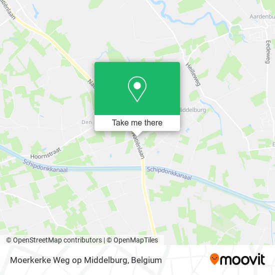 Moerkerke Weg op Middelburg plan