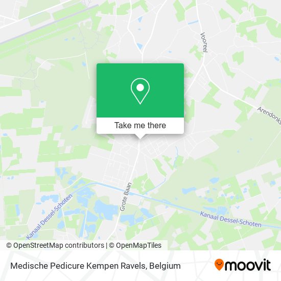 Medische Pedicure Kempen Ravels map