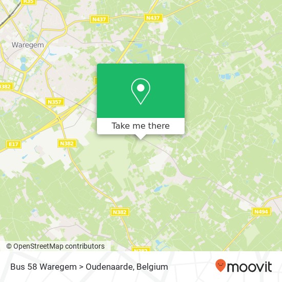 Bus 58 Waregem > Oudenaarde plan