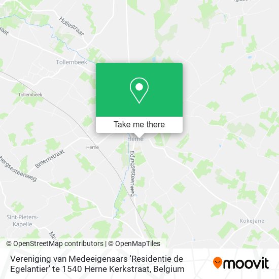 Vereniging van Medeeigenaars 'Residentie de Egelantier' te 1540 Herne Kerkstraat map