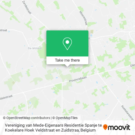 Vereniging van Mede-Eigenaars Residentie Spanje te Koekelare Hoek Veldstraat en Zuidstraa map