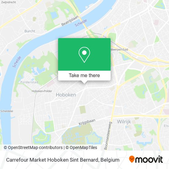 Carrefour Market Hoboken Sint Bernard map