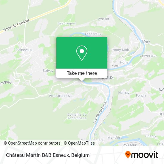 Château Martin B&B Esneux map