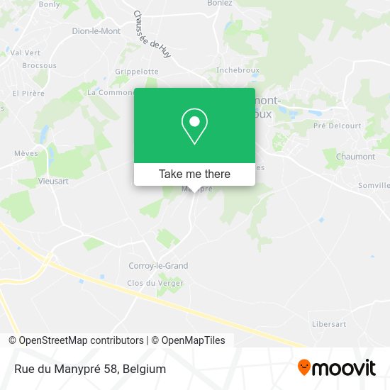 Rue du Manypré 58 plan