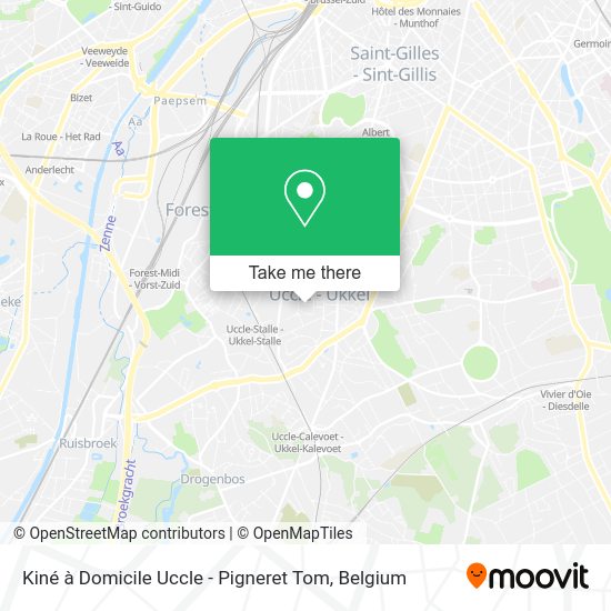 Kiné à Domicile Uccle - Pigneret Tom map