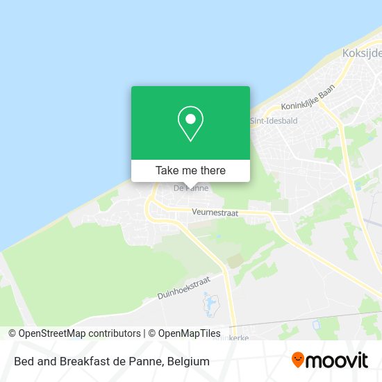 Bed and Breakfast de Panne map