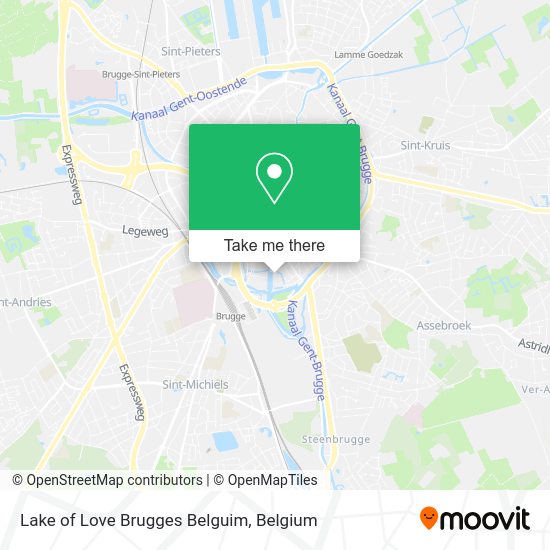 Lake of Love Brugges Belguim map
