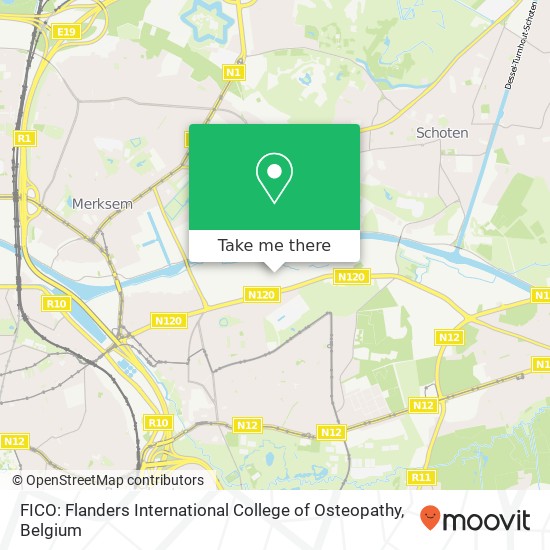 FICO: Flanders International College of Osteopathy map