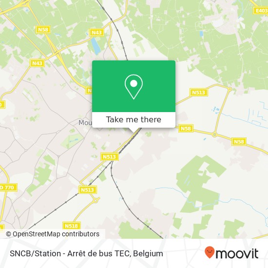 SNCB / Station - Arrêt de bus TEC map