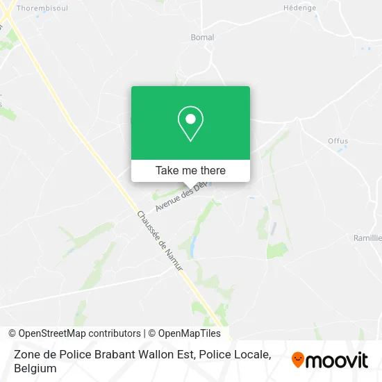 Zone de Police Brabant Wallon Est, Police Locale map