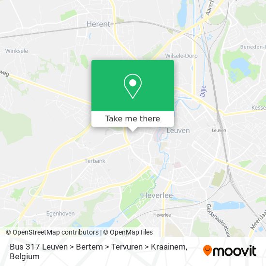 Bus 317 Leuven > Bertem > Tervuren > Kraainem map