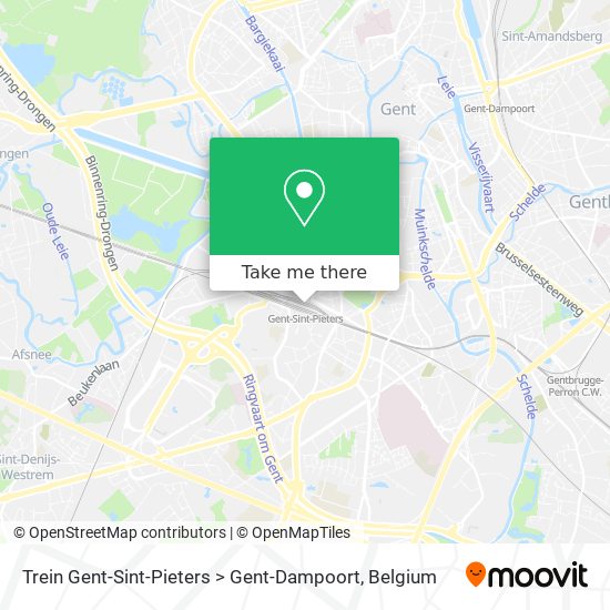 Trein Gent-Sint-Pieters > Gent-Dampoort map