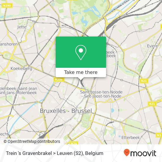 Trein 's Gravenbrakel > Leuven (S2) plan