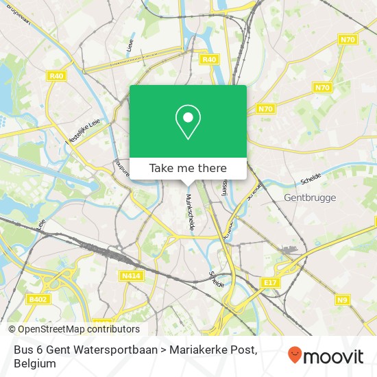 Bus 6 Gent Watersportbaan > Mariakerke Post map