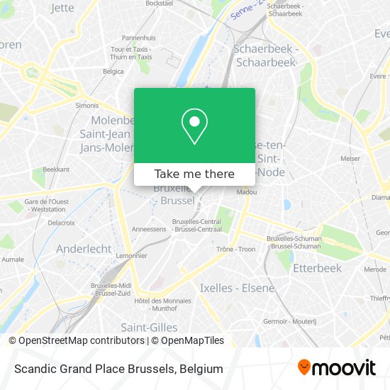 Scandic Grand Place Brussels map