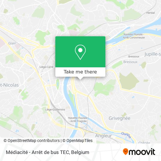 Médiacité - Arrêt de bus TEC map