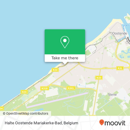 Halte Oostende Mariakerke-Bad map