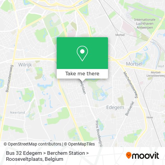 Bus 32 Edegem > Berchem Station > Rooseveltplaats map