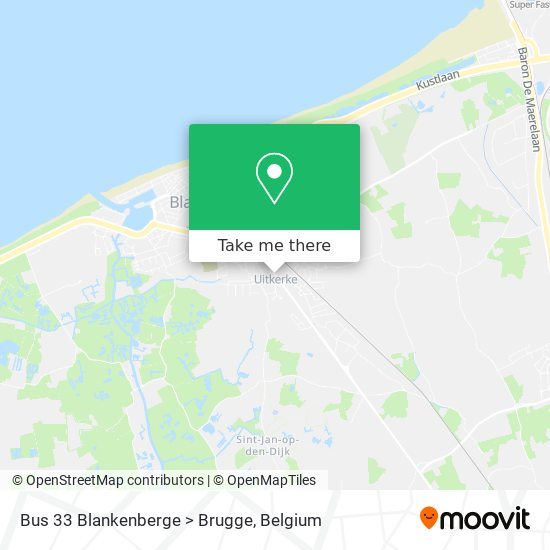 Bus 33 Blankenberge > Brugge plan