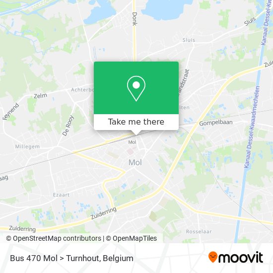 Bus 470 Mol > Turnhout map