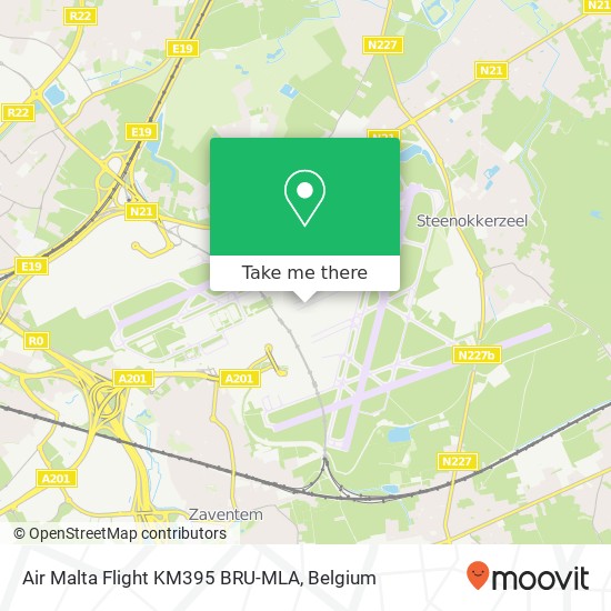 Air Malta Flight KM395 BRU-MLA map