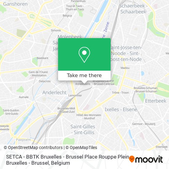 SETCA - BBTK Bruxelles - Brussel 
Place Rouppe Plein 
Bruxelles - Brussel map