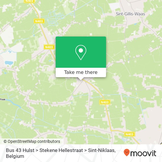 Bus 43 Hulst > Stekene Hellestraat > Sint-Niklaas map