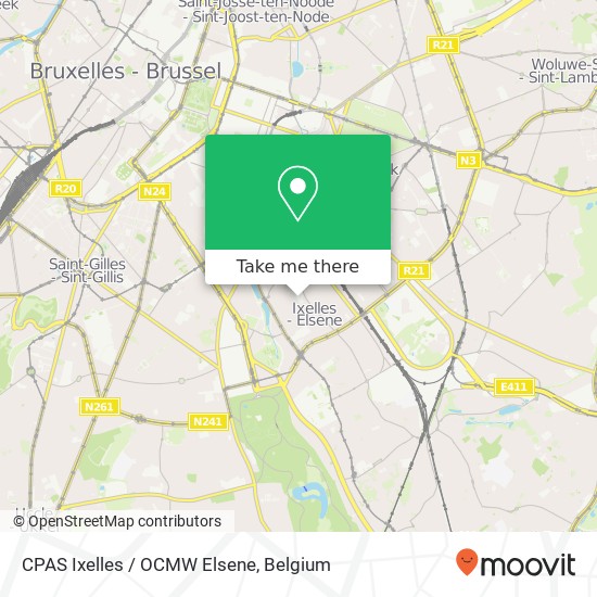 CPAS Ixelles / OCMW Elsene map