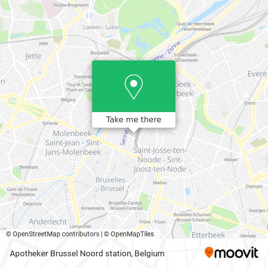 Apotheker Brussel Noord station map