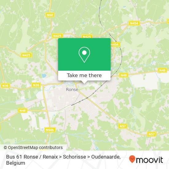 Bus 61 Ronse / Renaix > Schorisse > Oudenaarde map