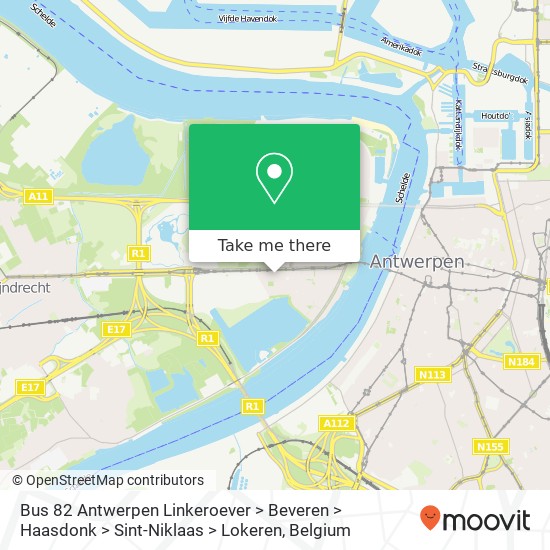 Bus 82 Antwerpen Linkeroever > Beveren > Haasdonk > Sint-Niklaas > Lokeren plan